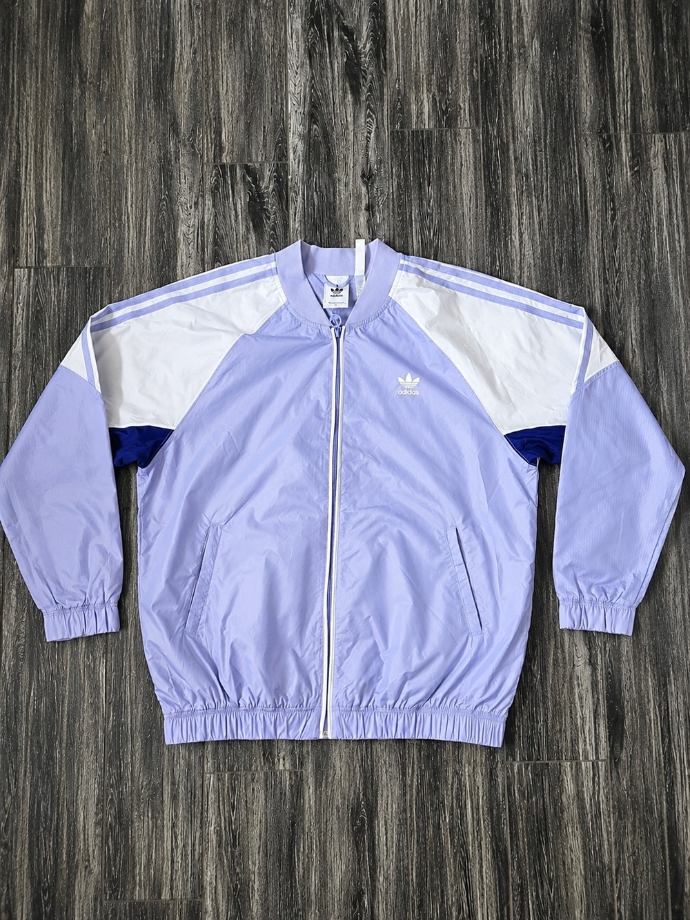 Adidas Originals Men’s XL Lavender Colorblock Windbreaker Track Jacket Trefoil